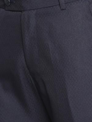 navy blue solid flat front formal trouser - 16920621 - Standard Image - 5