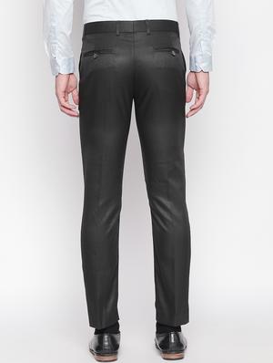 black solid flat front formal trouser - 16920632 - Standard Image - 3