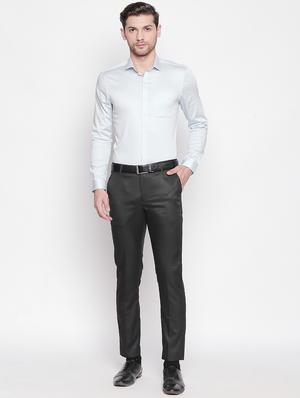 black solid flat front formal trouser - 16920632 - Standard Image - 4