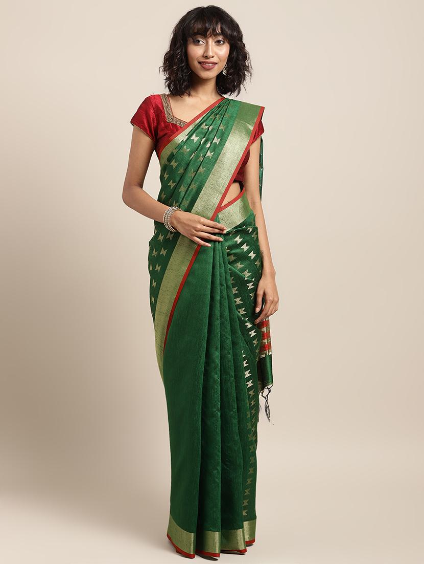 self design kasavu saree with blouse - 16920691 - Zoom Image - 1