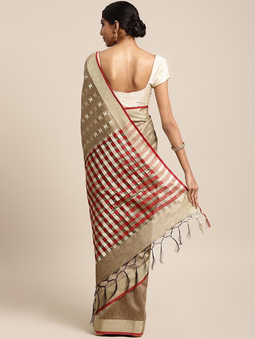 self design kasavu saree with blouse - 16920695 - Zoom Image - 2