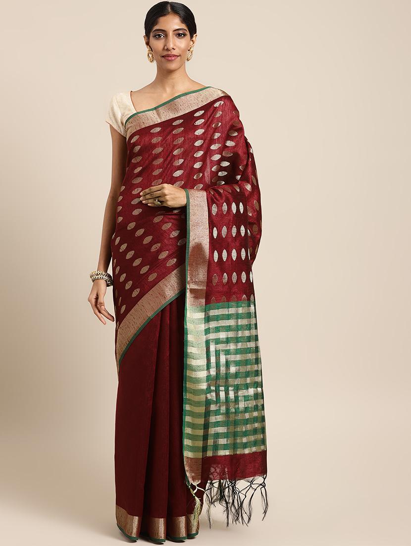 self design kasavu saree with blouse - 16920698 - Zoom Image - 1