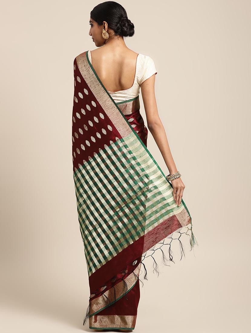 self design kasavu saree with blouse - 16920698 - Zoom Image - 2