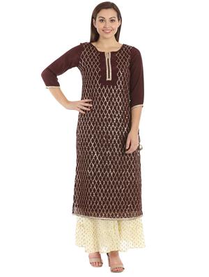 sequined straight kurta - 16920856 - Standard Image - 2