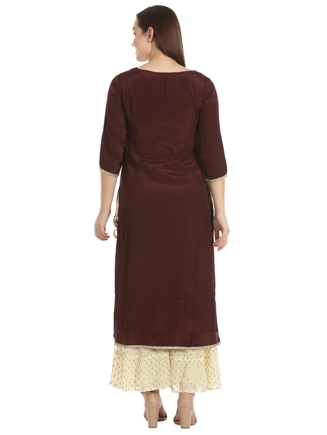 sequined straight kurta - 16920856 - Zoom Image - 5