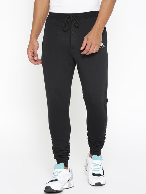 black solid joggers - 16920872 - Standard Image - 1
