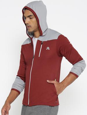 red color block casual jacket - 16921090 - Standard Image - 2