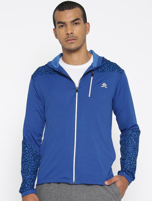 blue camouflage print casual jacket - 16921091 - Standard Image - 1