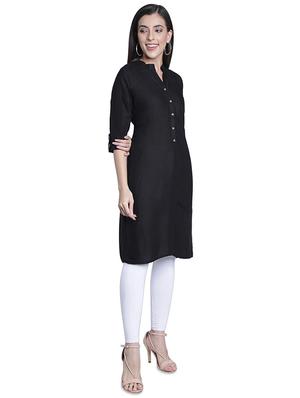 solid straight kurta - 16921419 - Standard Image - 2