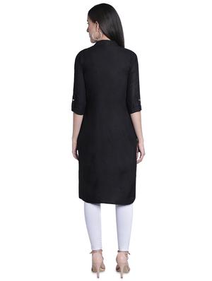 solid straight kurta - 16921419 - Standard Image - 3
