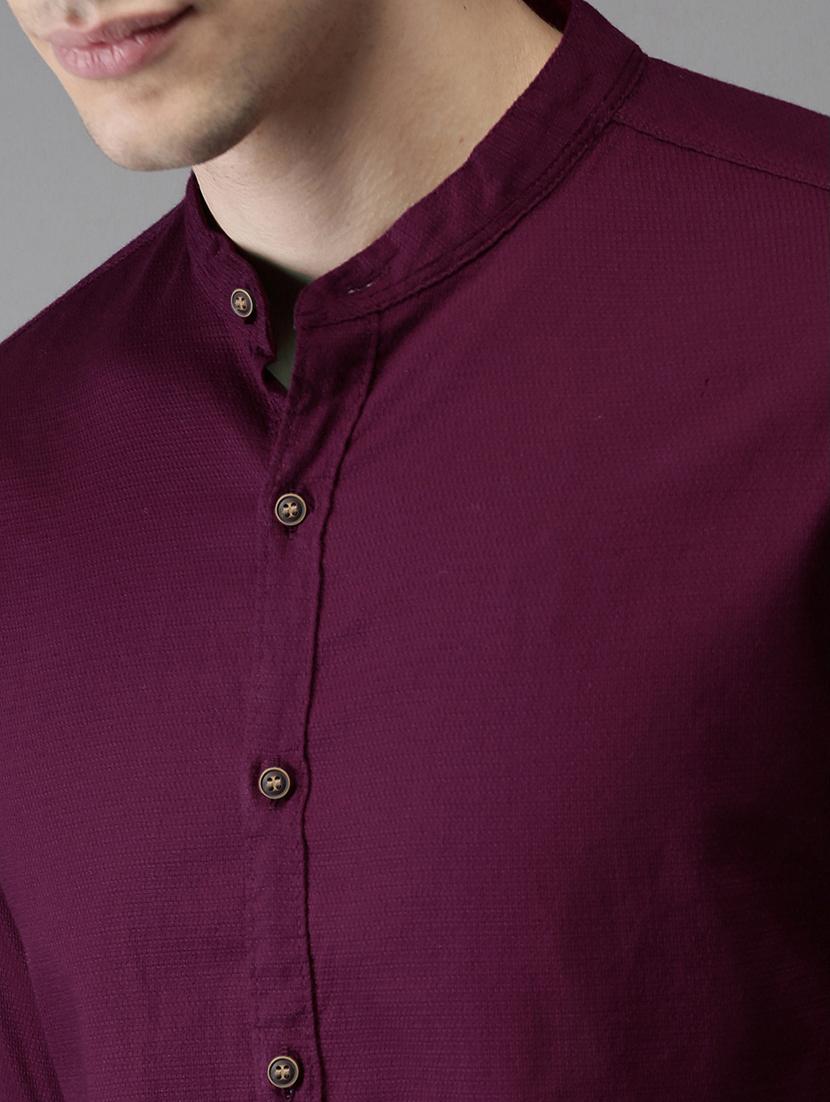 purple solid casual shirt - 16921428 - Zoom Image - 4