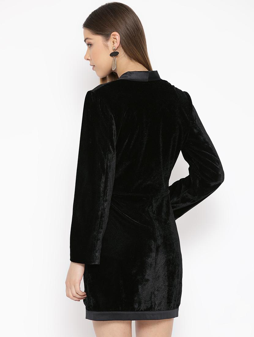 overlap neck slit pocket sheath dress - 16921438 - Zoom Image - 3
