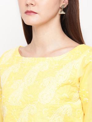 chikankari straight pants unstitched suit - 16922273 - Standard Image - 3