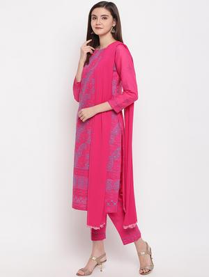 chikankari straight pants unstitched suit - 16922275 - Standard Image - 2
