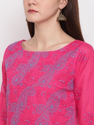 chikankari straight pants unstitched suit - 16922275 - Standard Image - 3