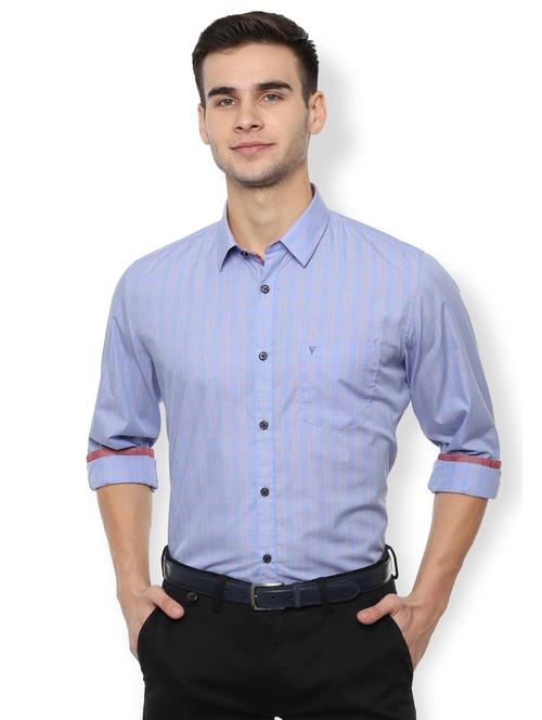 blue checkered casual shirt - 16922330 - Very Small Image - 1