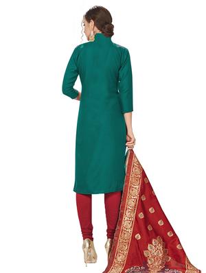 embroidered churidaar unstitched suit - 16922399 - Standard Image - 2