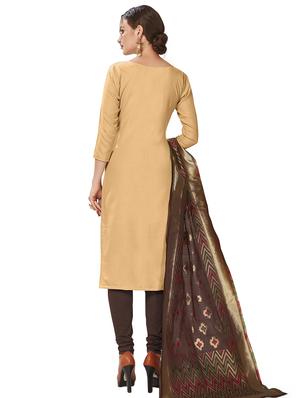 embroidered churidaar unstitched suit - 16922400 - Standard Image - 2
