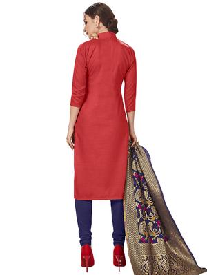 embroidered churidaar unstitched suit - 16922402 - Standard Image - 2