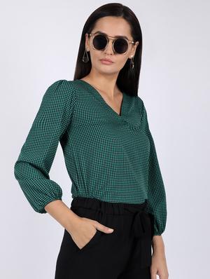 v-neck houndstooth top - 16922548 - Standard Image - 3