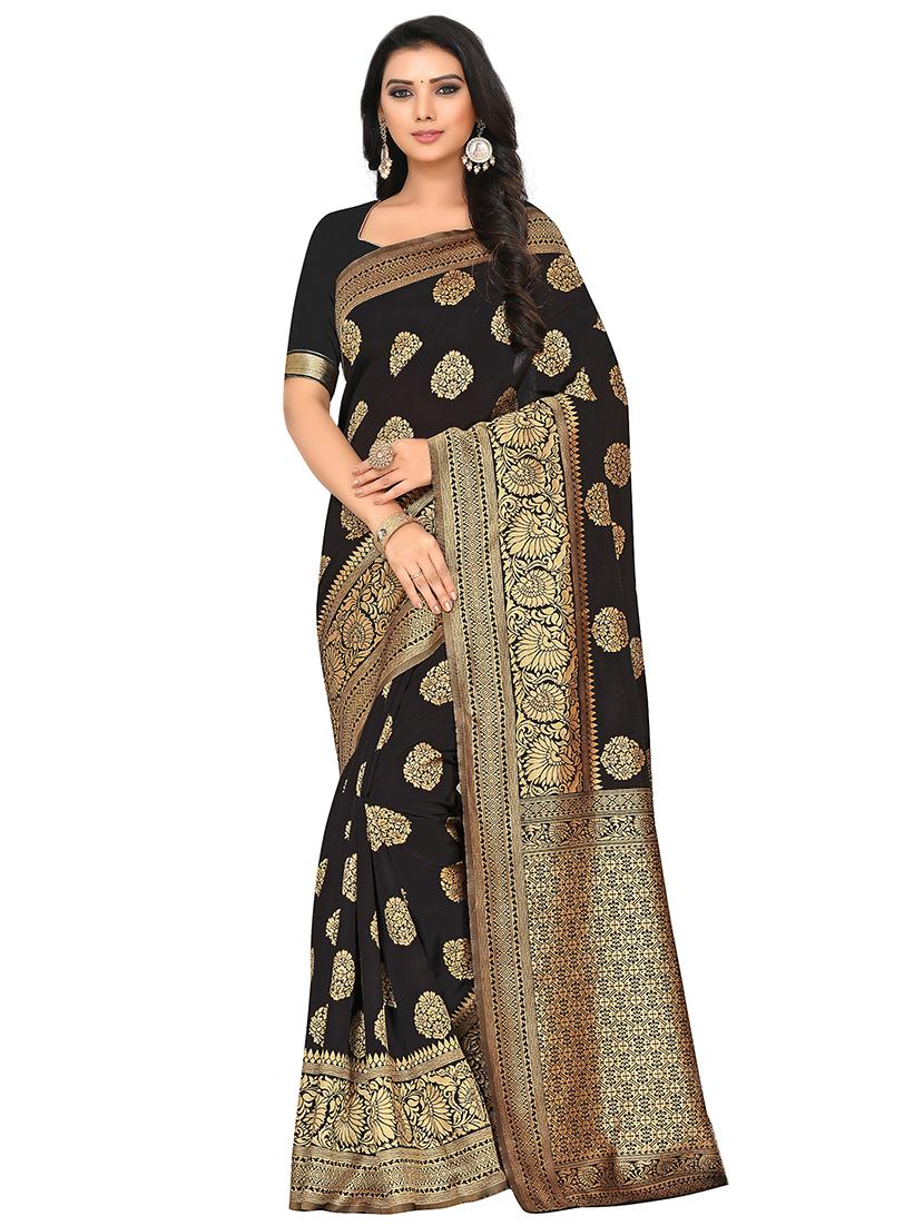 self design woven saree with blouse - 16923257 - Zoom Image - 1