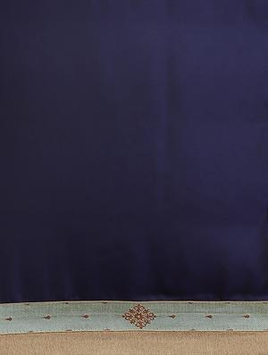 navy embroidered saree with blouse - 16923355 - Standard Image - 5