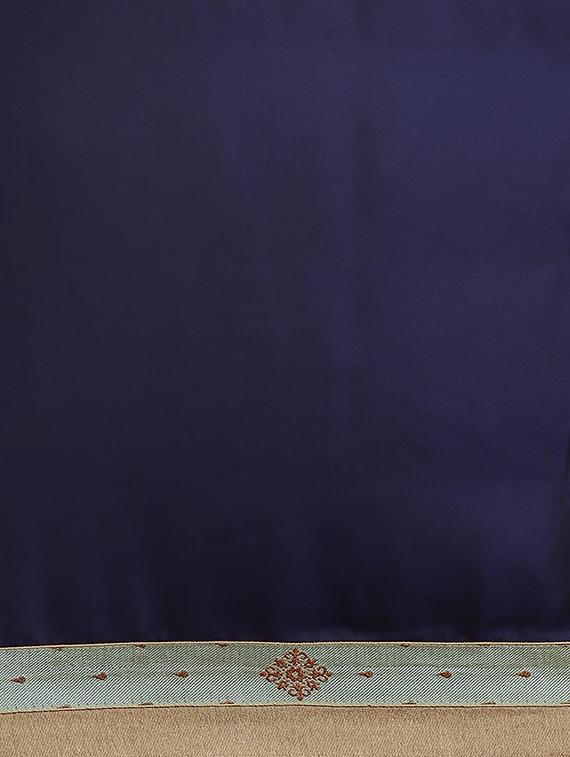 navy embroidered saree with blouse - 16923355 - Zoom Image - 5