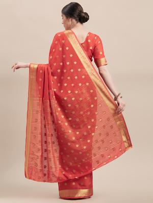 bordered woven saree with blouse - 16923362 - Standard Image - 2