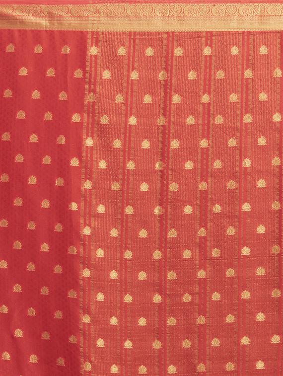 bordered woven saree with blouse - 16923362 - Zoom Image - 4