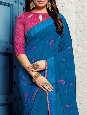 tonal embroidered saree with blouse - 16923377 - Standard Image - 2