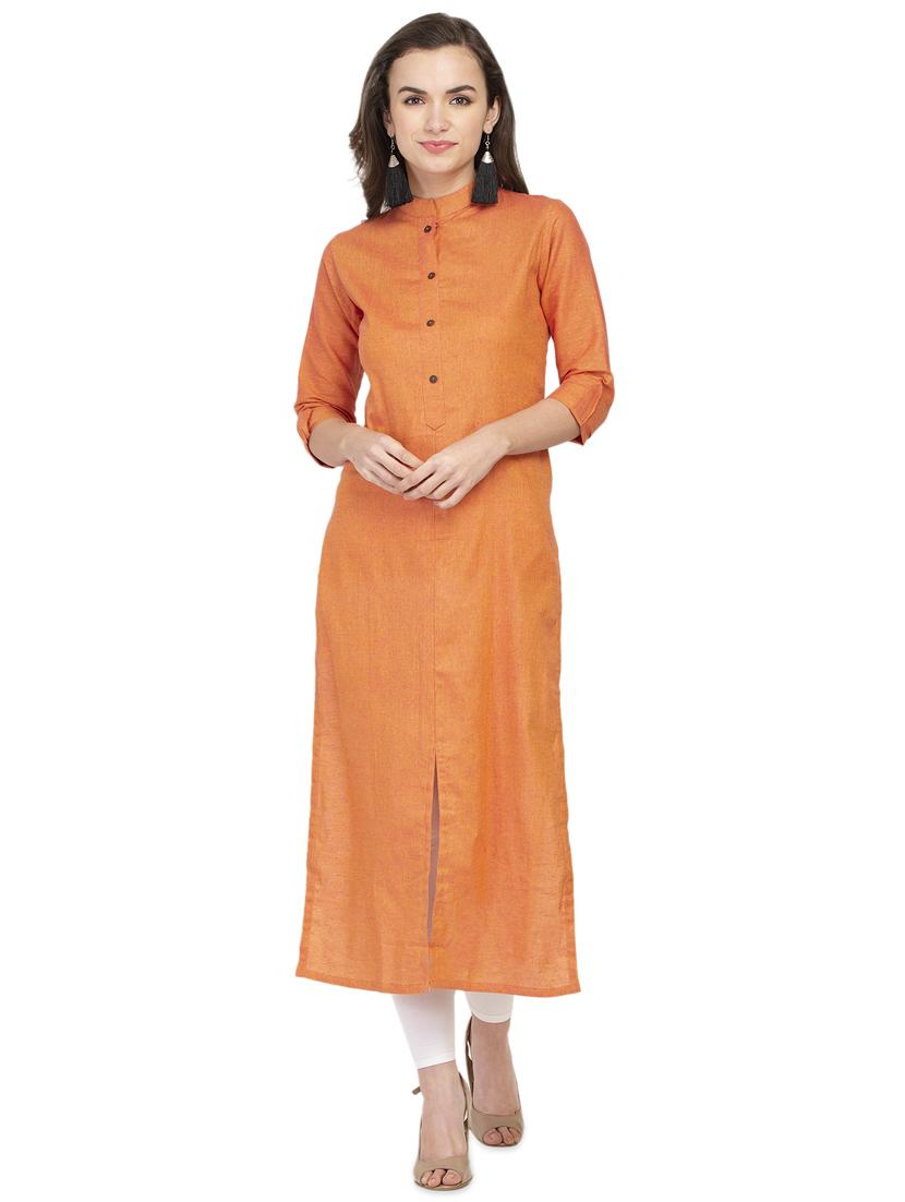 solid straight kurta - 16923475 - Zoom Image - 1