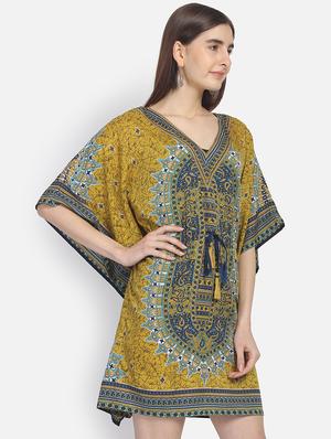 tie front paisley kaftan - 16923763 - Standard Image - 2
