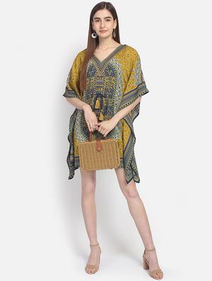 tie front paisley kaftan - 16923763 - Standard Image - 4