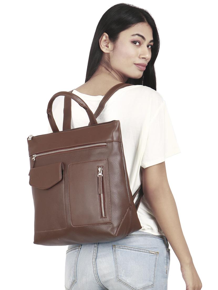 brown leatherette (pu) regular backpack - 16923803 - Zoom Image - 5