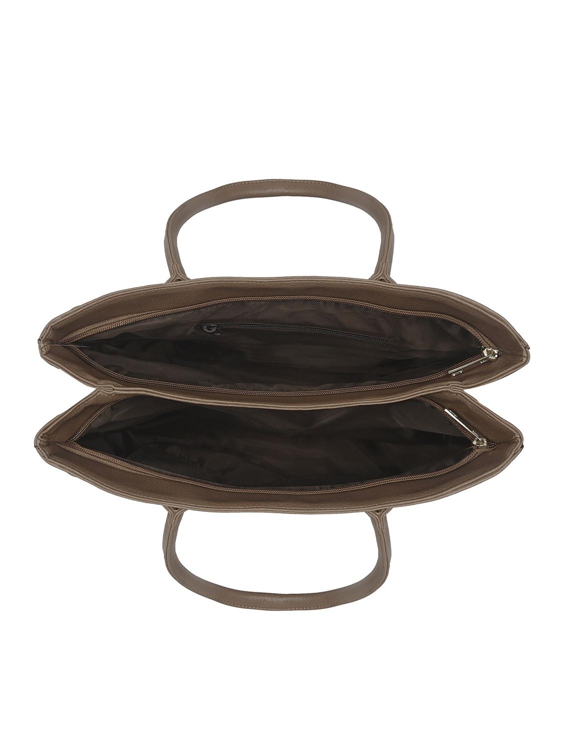 beige leatherette (pu) regular handbag - 16923823 - Zoom Image - 3