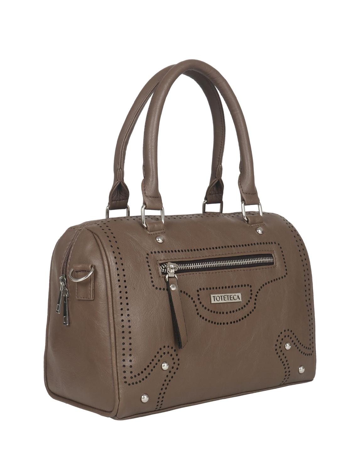 beige leatherette (pu) regular handbag - 16923833 - Zoom Image - 4