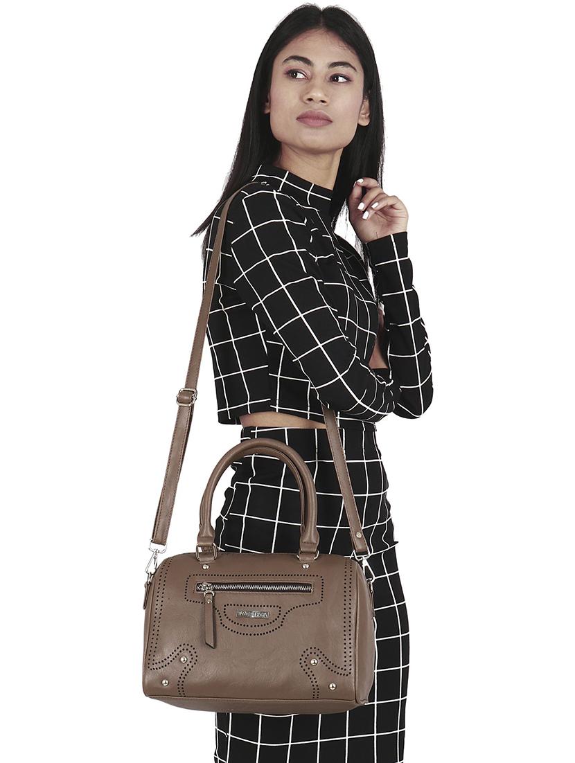 beige leatherette (pu) regular handbag - 16923833 - Zoom Image - 5