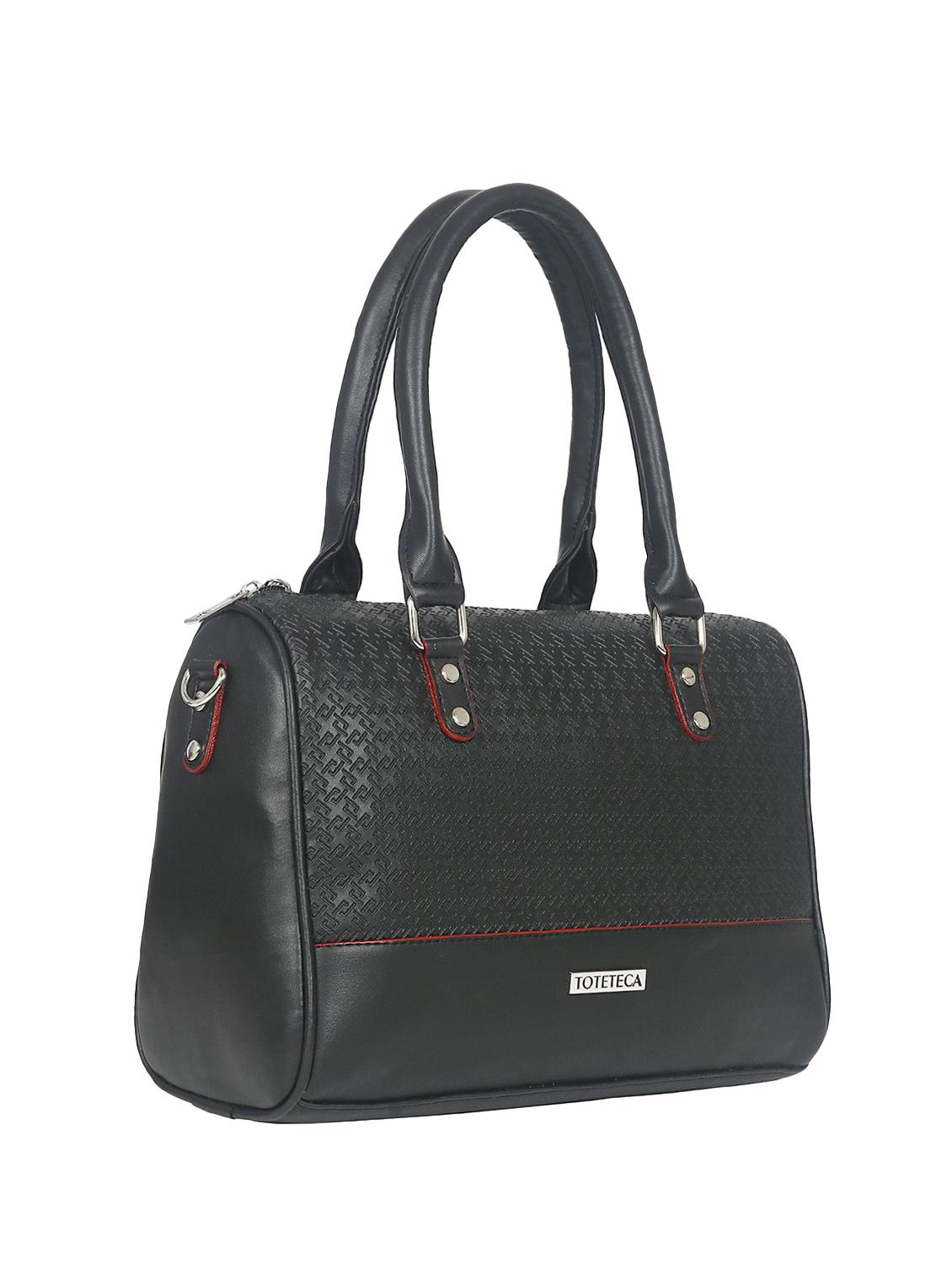 black leatherette (pu) regular handbag - 16923840 - Zoom Image - 4