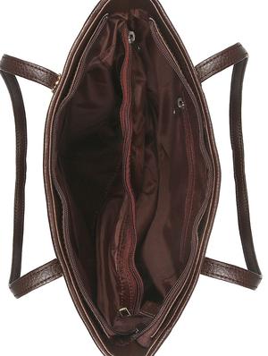 brown leatherette (pu) regular handbag - 16923861 - Standard Image - 3