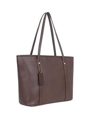 brown leatherette (pu) regular handbag - 16923861 - Standard Image - 5