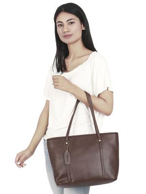 brown leatherette (pu) regular handbag - 16923861 - Standard Image - 6