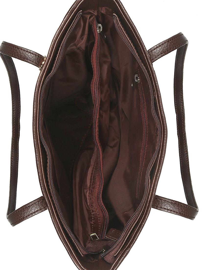 brown leatherette (pu) regular handbag - 16923861 - Zoom Image - 3