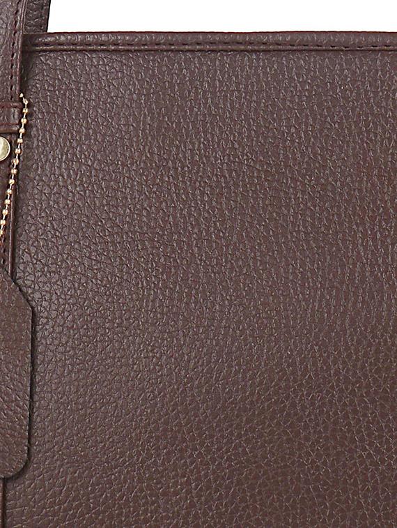 brown leatherette (pu) regular handbag - 16923861 - Zoom Image - 4