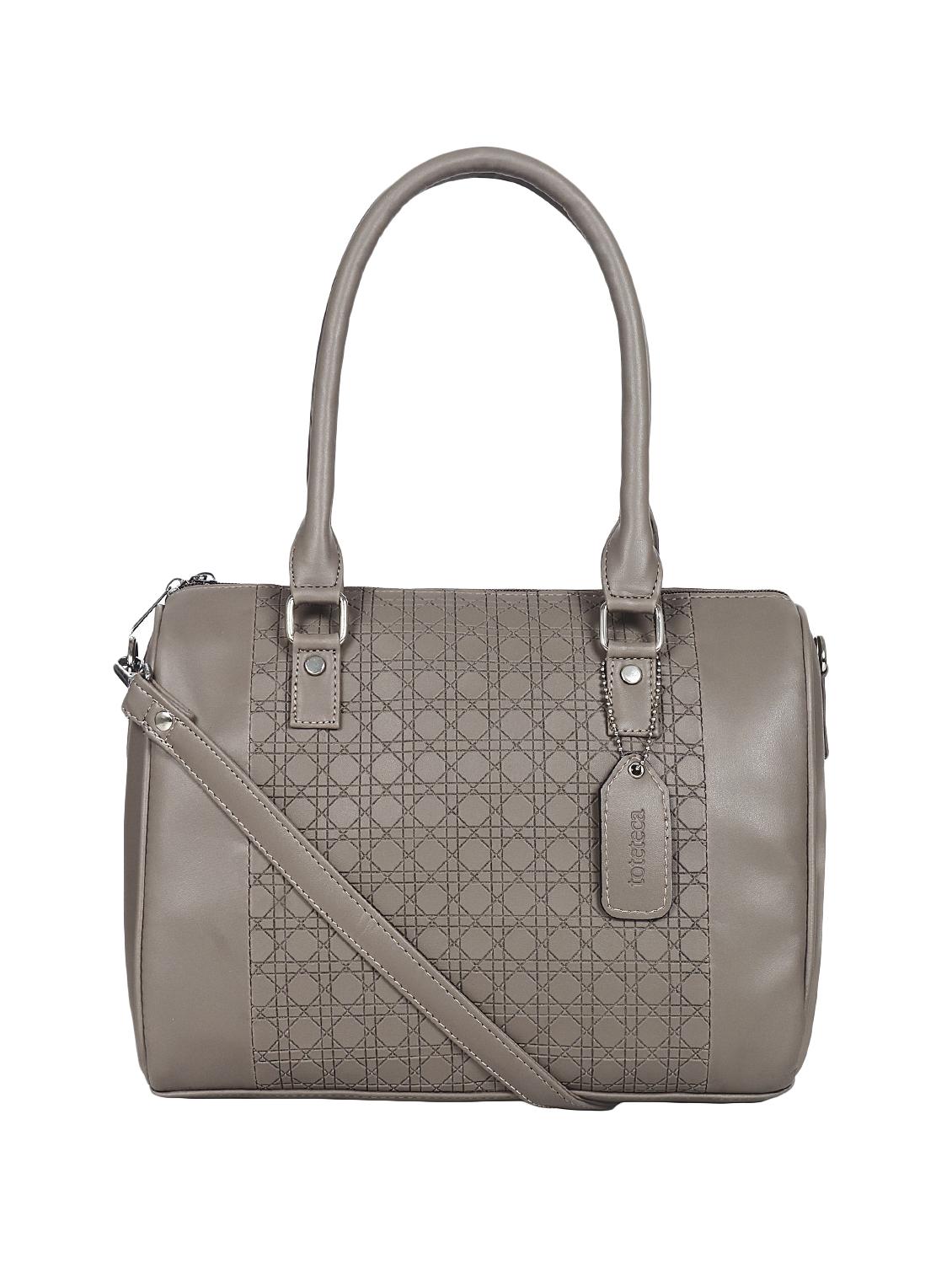 beige leatherette (pu) regular handbag - 16923865 - Zoom Image - 1
