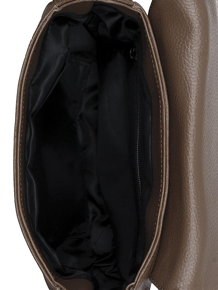 brown leatherette (pu) regular sling bag - 16923915 - Zoom Image - 3