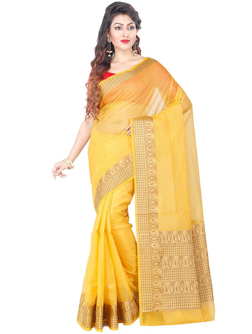 solid banarasi saree with blouse - 16924633 - Zoom Image - 1