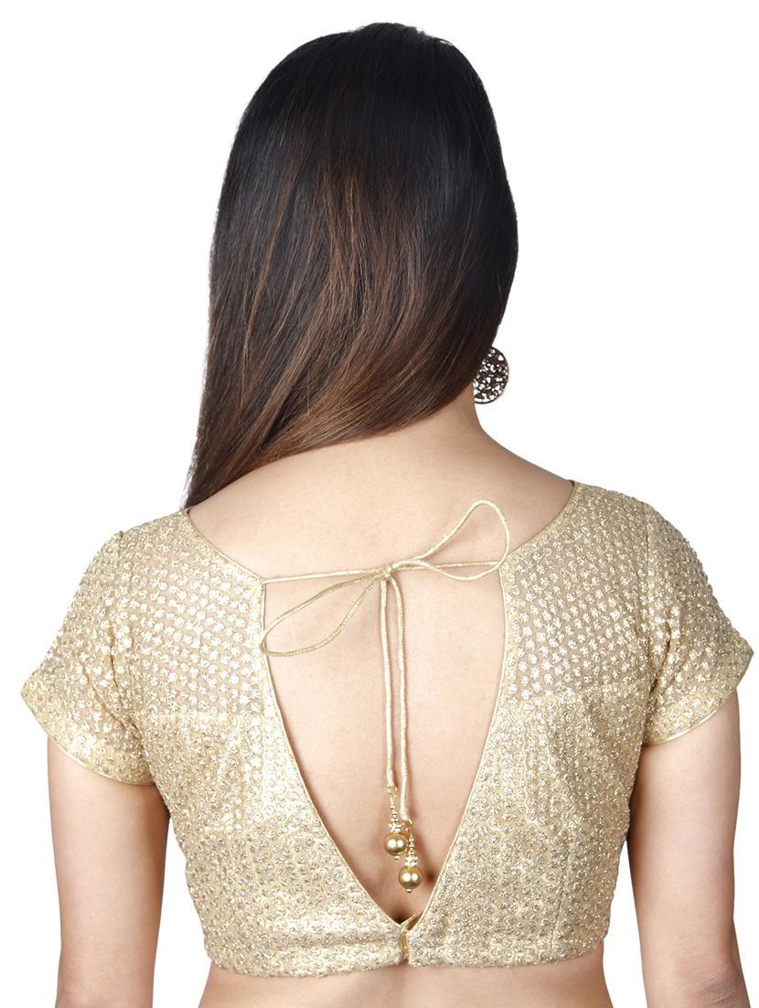 gold net embroidered blouse - 16924659 - Zoom Image - 3
