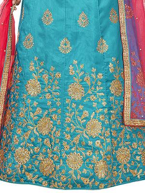 embroidered a-line lehenga - 16924718 - Standard Image - 2