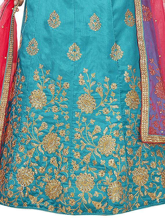 embroidered a-line lehenga - 16924718 - Zoom Image - 2