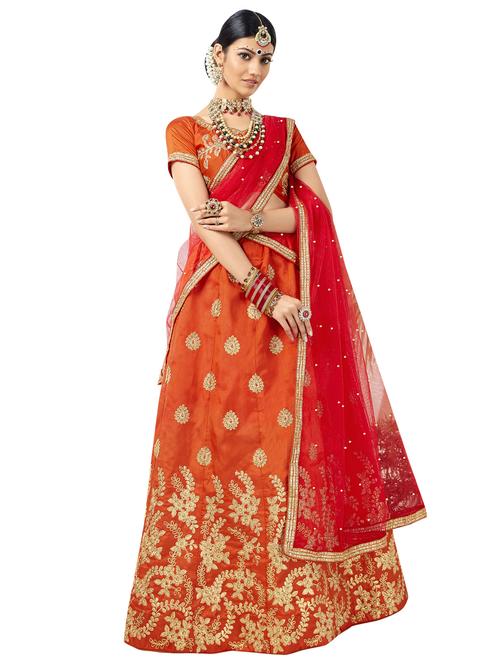 embroidered a-line lehenga - 16924719 - Standard Image - 1